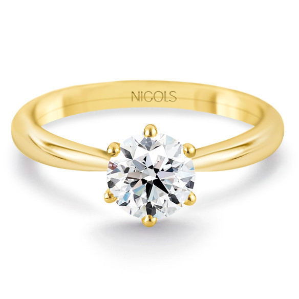 Diamantring 0,10 til 0,70 ct i gult gull Alexia