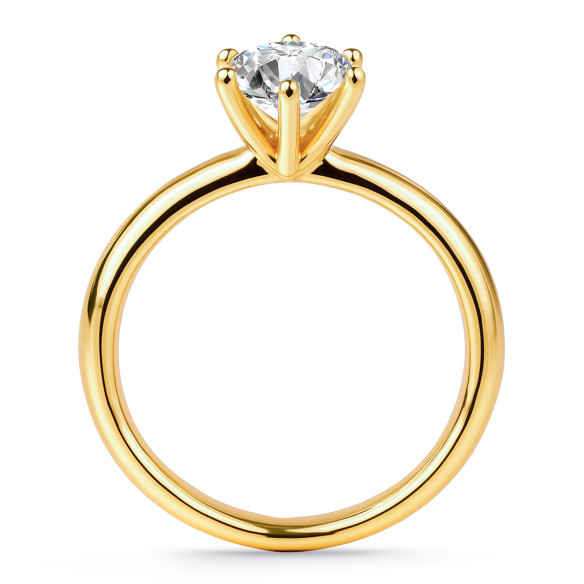 Anillo solitario Alexia  0,10 a 0,70 quilates oro amarillo