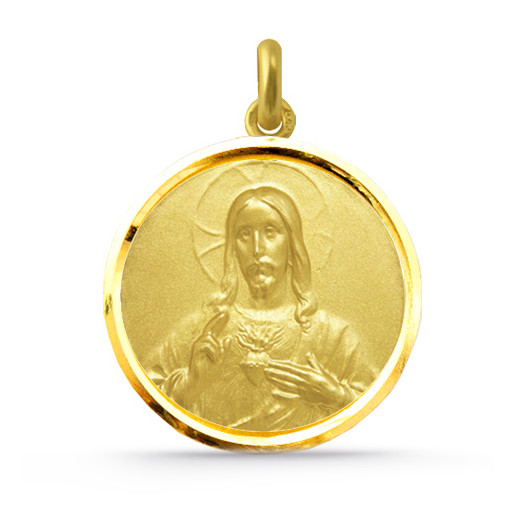 Christ Sacred Heart of Jesus Medal with 18k Gold Bezel. 04516510052