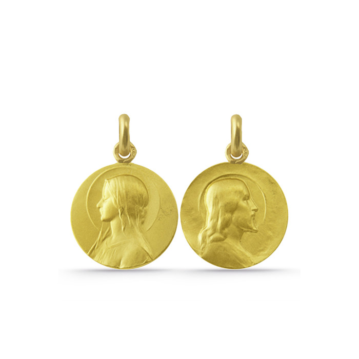 Escapulario Salvador y Virgen Velo 18K Hult Gult Guld