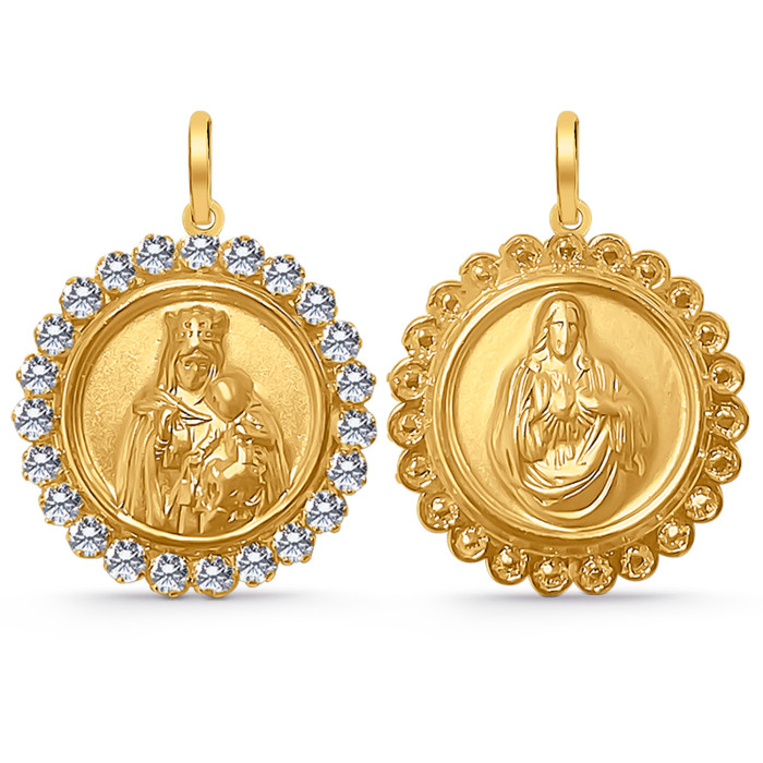 Escapulario Virgen Milagrosa oro y diamantes