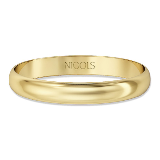 Halvrund Confort Forlovelsesring i Gult Gull