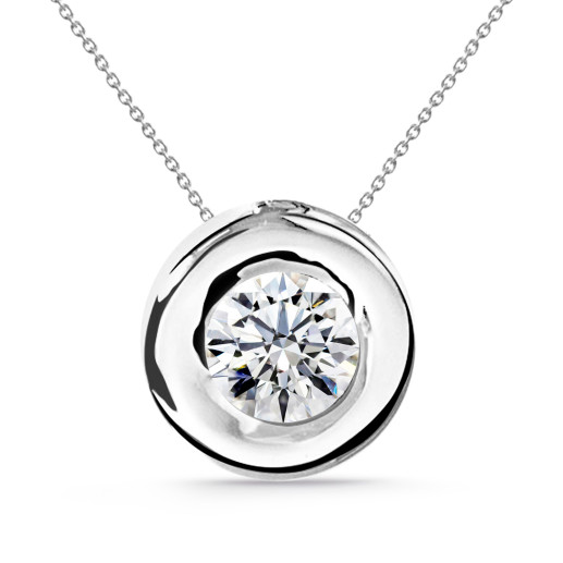 Naszyjnik z Diamentem Lady 0.55-1.00 Ct Soliter Białe Złoto