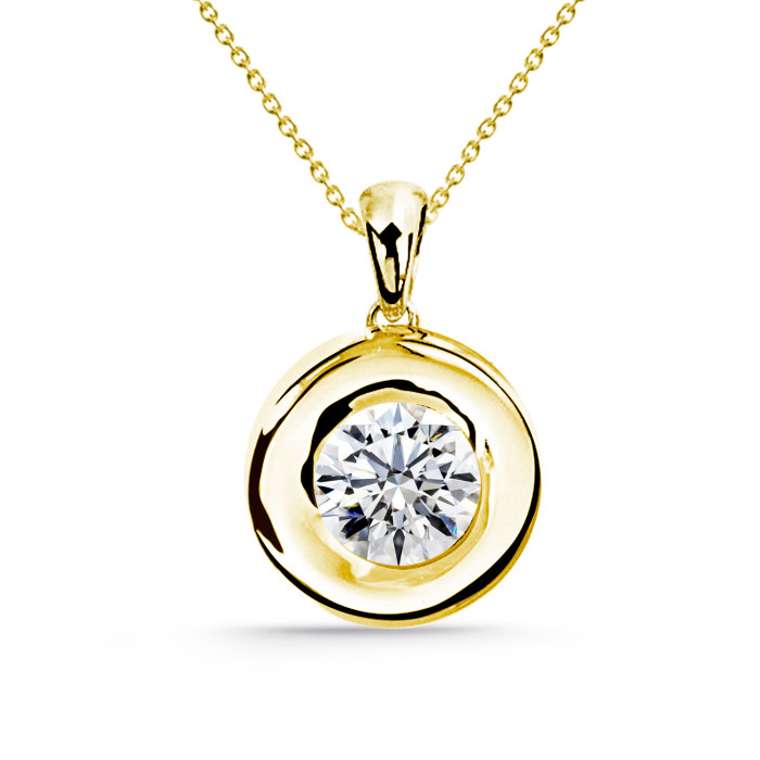 Naszyjnik z Diamentem Linda 0.10-0.50 Ct Soliter Żółte Złoto