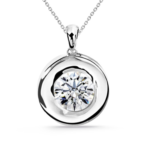 Collar Diamante Linda 0.55-1.00Ct Solitario Oro Blanco