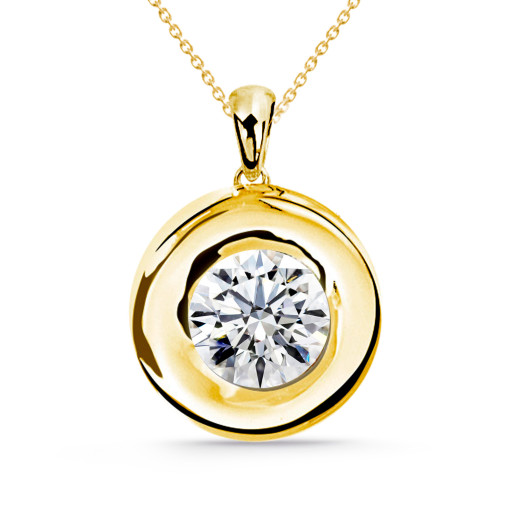 LINDA 0.55-1.00ct Diamond Solitaire Necklace Yellow Gold 99922902045