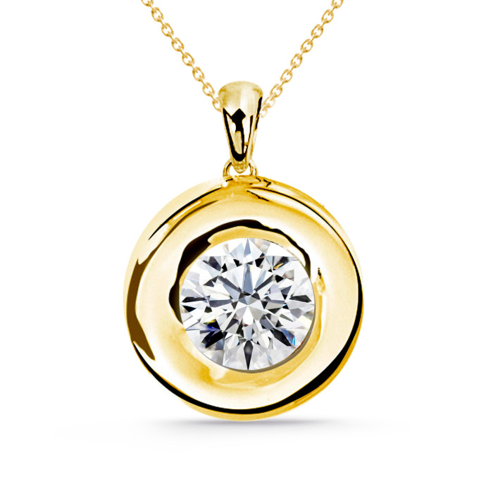 Naszyjnik z Diamentem Linda 0.55-1.00 Ct Soliter Żółte Złoto