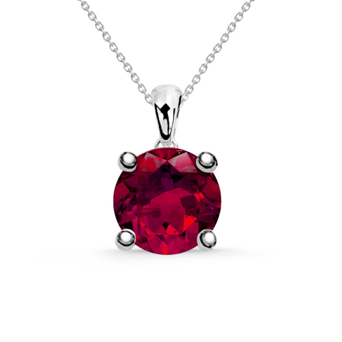 Ruby Necklace JACKIE 0.20ct 0.50ct Solitaire White Gold 99925221043