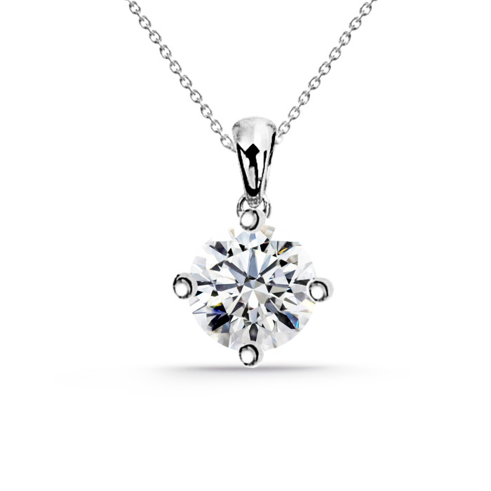 Halskæde Diamant Jackie Twisted 0.10-0.50Ct Solitær Hvidguld