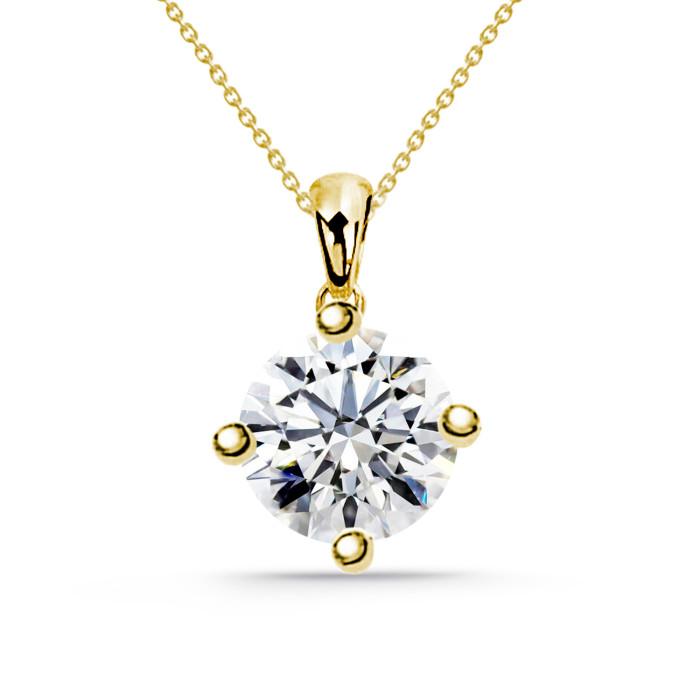Naszyjnik z diamentem Jackie Twisted 0,55-1,00 ct soliter z żółtego złota