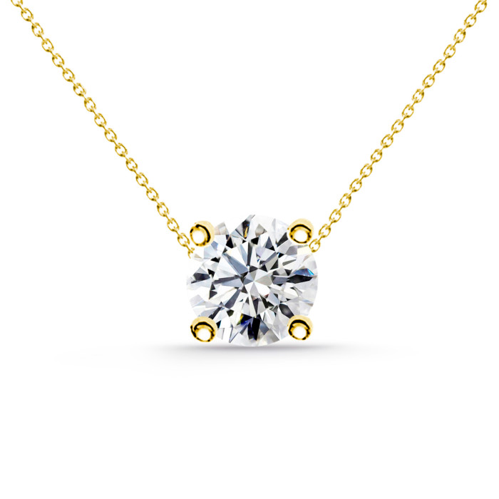 Halskæde Diamant Grace 0.10-0.50 Ct Solitær Guldbelagt