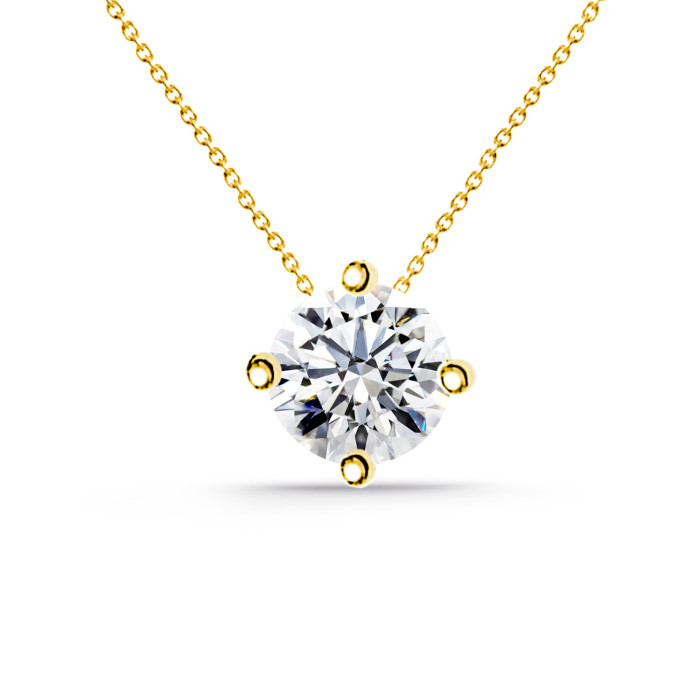 Halskæde med diamant Grace Twisted 0,10-0,50 ct solitær i gult guld
