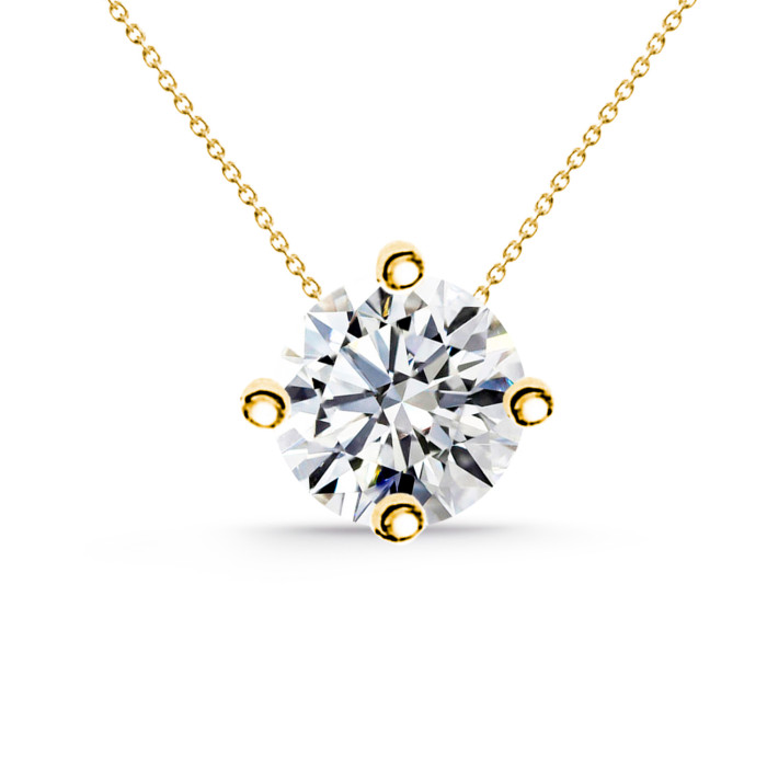 Halskæde med diamant Grace Twisted 0,55-1,00 ct solitær i gult guld