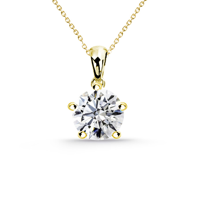 Collar Diamante Sira 0.10-0.50Ct Solitario Oro amarillo