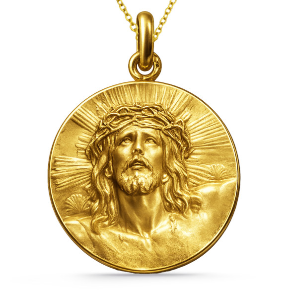 Medailon Cristo de Limpias 18K žluté zlato