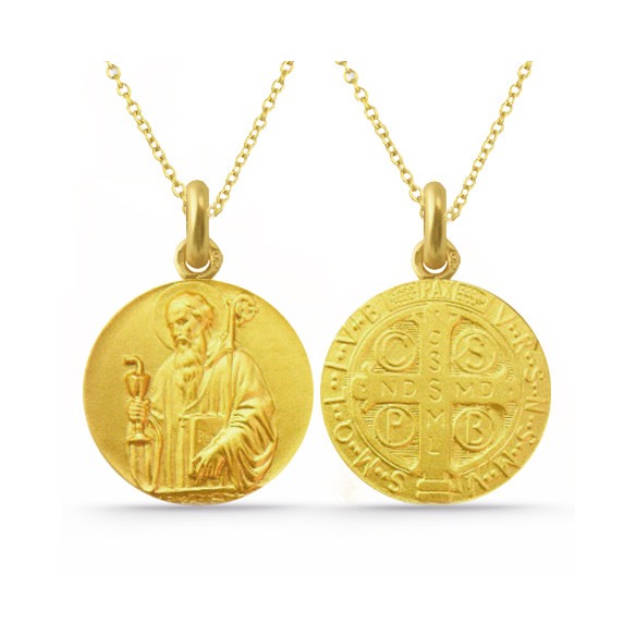 Medalla San Benito Viejo Oro 18K