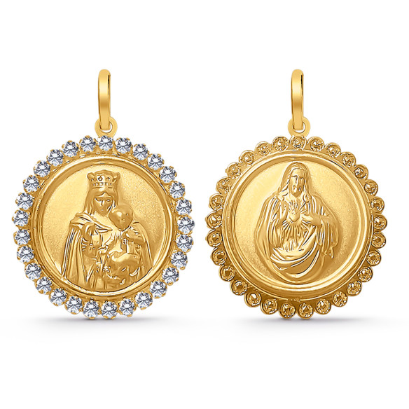 Escapulario Virgen Milagrosa guld og diamanter
