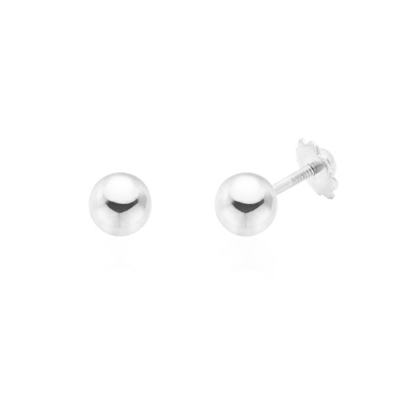 18K Gold Smooth Ball Earrings 045120000