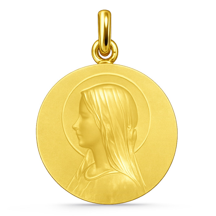Medalla Virgen María Velo Oro 18K