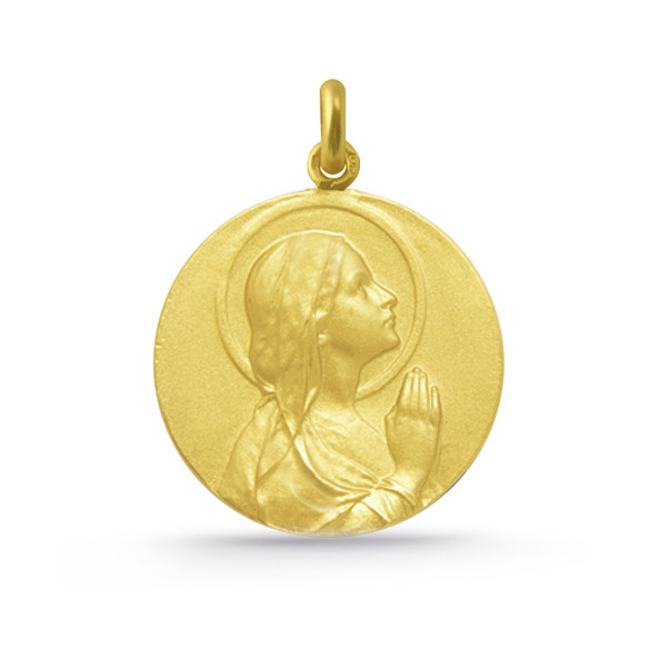 Medalla Virgen María Rezando Oro 18K