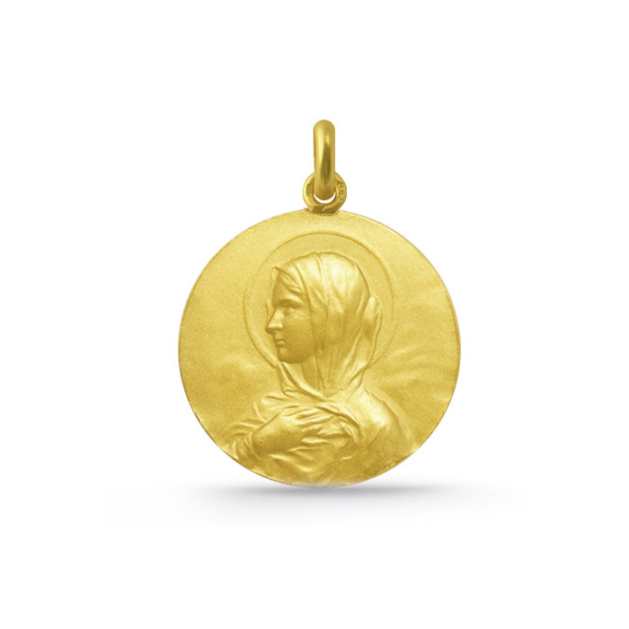 Medalion Matka Boska z Płaszczem Złoto 18K