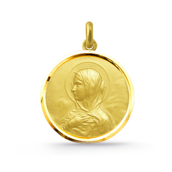 Medalla Virgen María Manto Oro 18kt Bisel 04515110052