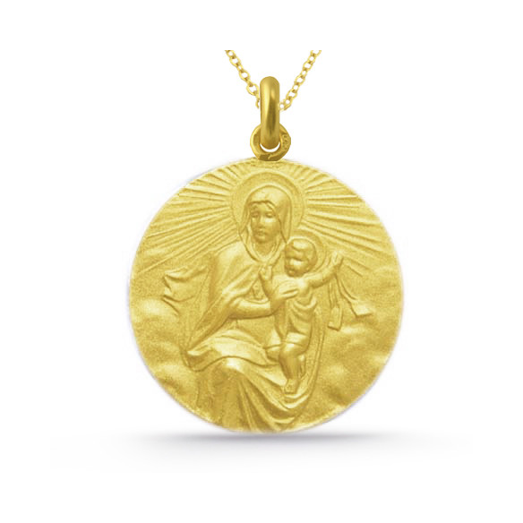 Virgin of Carmen Manto Medal 18k Gold 04515200052