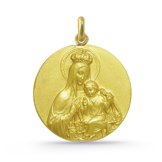Medalla Virgen del Carmen Corona Oro 18K