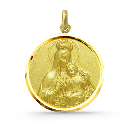 Medalla Virgen del Carmen Corona Oro 18kt Bise l04515230052