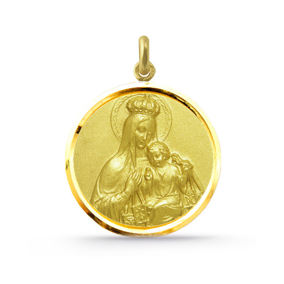 Medalla Virgen del Carmen Corona Oro 18kt Bise l04515230052