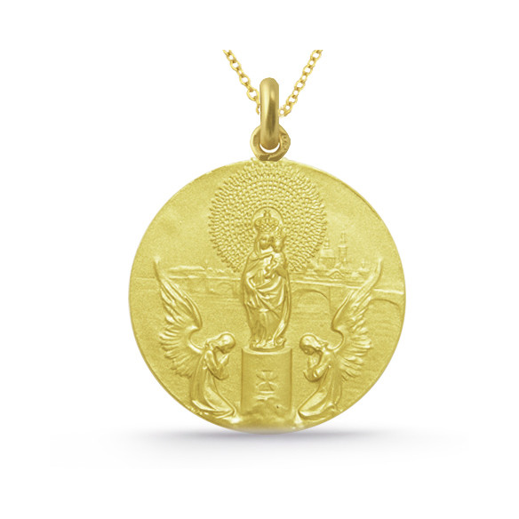 Medalla Virgen del Pilar Złoto 18K