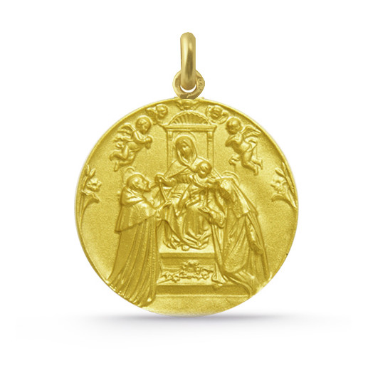 Medaljong Jomfru Rosenkrans Gull 18K