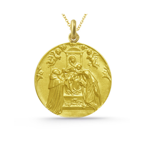 Medaljong Jomfru Rosenkrans Gull 18K
