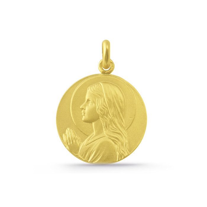 Medaljong Jomfru Maria Barn Gull 18K