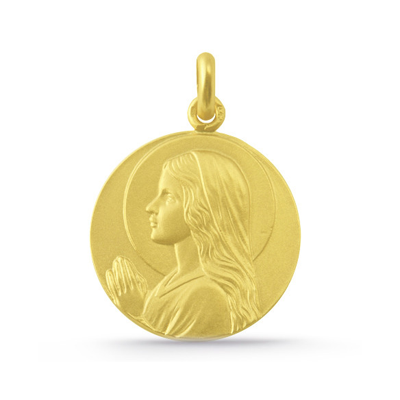 Medaljong Jomfru Maria Barn Gull 18K