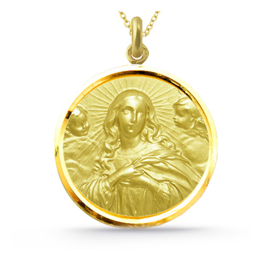 Medalla Inmaculada Concepción 18K Bisel 2
