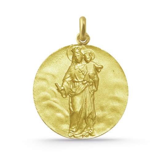 Medaljong Jomfru Maria Hjelper 18K