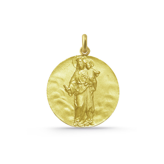 Medalla Virgen Maria Auxiliadora 18K.