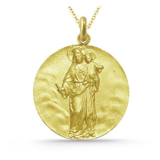 Medaljong Jomfru Maria Hjelper 18K 2