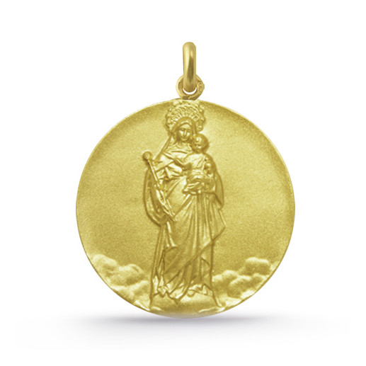 Medalla Virgen Blanca o Santa María La Blanca Oro 18kt 04515410052