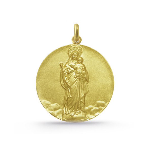 ميدالية العذراء البيضاء أو سانتا ماريا لا بلانكا ذهب 18 قيراط