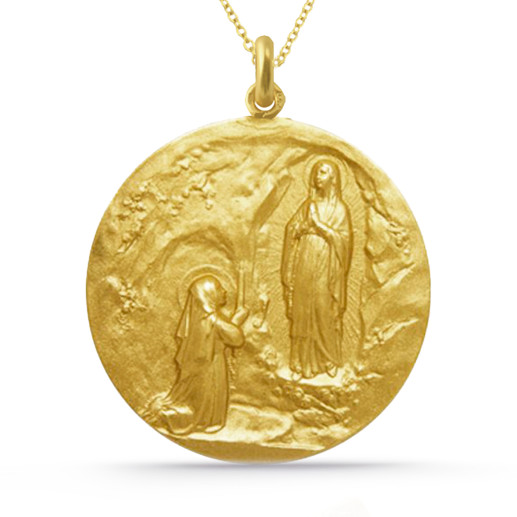 Virgin of Lourdes Medal 18k 04515510052 2