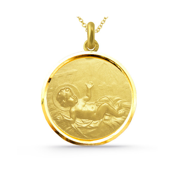 Medalla Niño Jesús Oro 18kt Bisel 04516010052