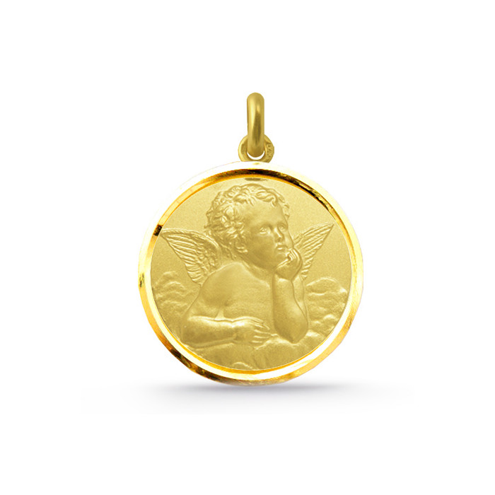 Medailon Anděl Serafín 18K s rámečkem