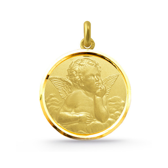 Medalla Ángel Serafín Oro 18K Bisel