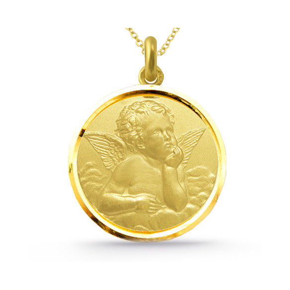 Medalla Ángel Serafín Gull 18K Bisel