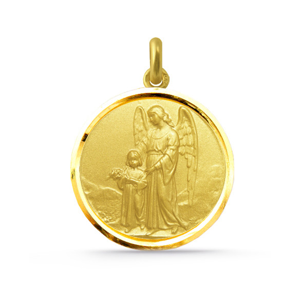 Medalla Ángel de la Guarda Gull 18K Bisel