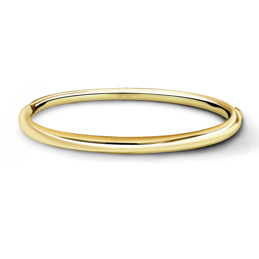 Brazalete de Oro Amarillo 18K Tubo Redondo 4mm