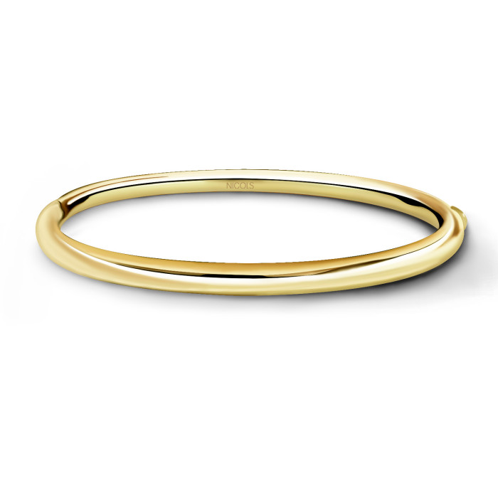 Náramek z žlutého zlata 18K kulatý trubkový 4mm