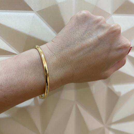 Náramek z žlutého zlata 18K kulatý trubkový 4mm 2